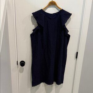 Navy Sleeveless Eyelet Dress size 2X